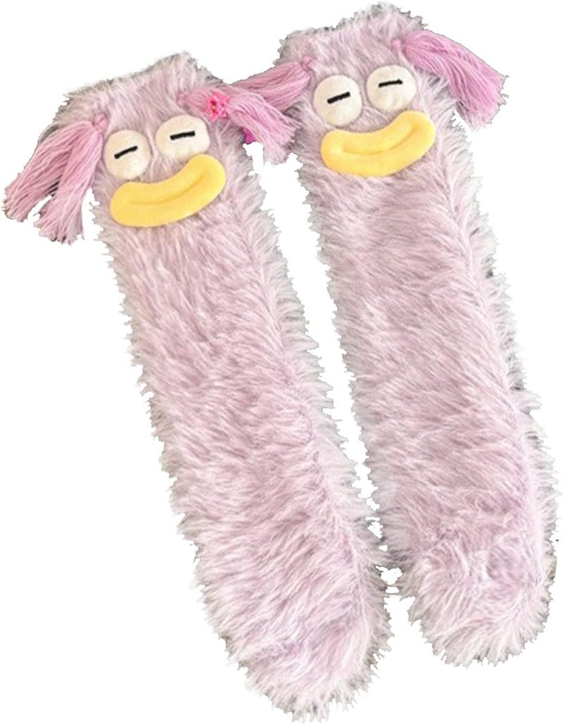 TFTSR Crazy Funny Fuzzy Silly Socks for Kids Women,Girls Fluffy Slipper Novelty Fun Socks,Boy Men Cute Cozy Soft Animal Socks - Image 1